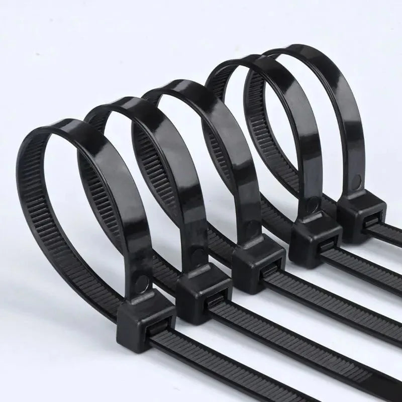 Self-Locking Nylon Cable Ties — Black & White