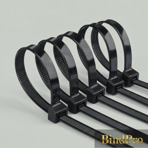 BindPro — Self-Locking Nylon Cable Ties | Black & White Bulk Pack