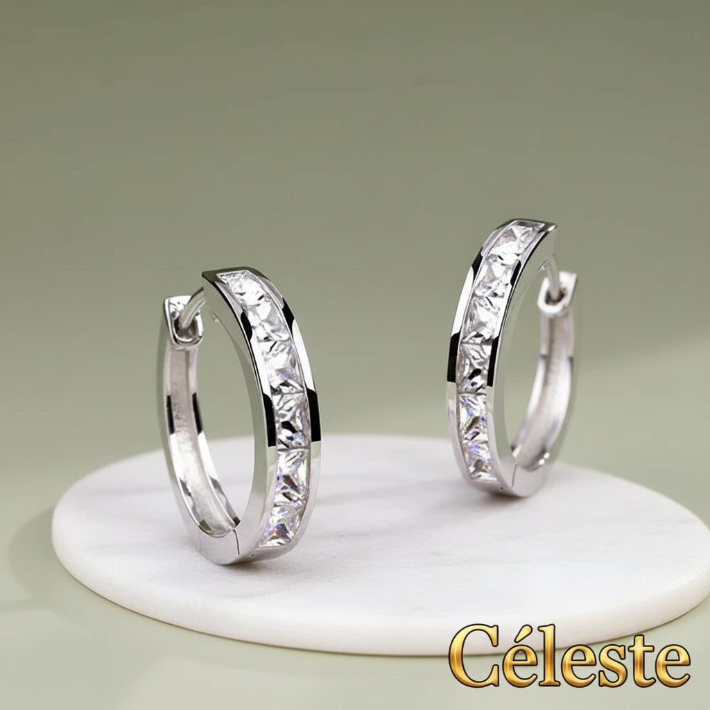 Céleste — Classic CZ Hoop Earrings