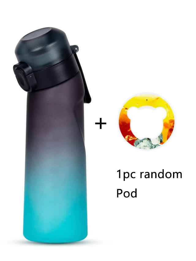 Flavored Water Bottle - 650ml Frosted Black with Scent Pod