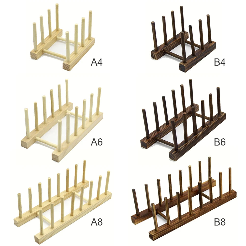 Wooden Dish Drying Rack - Multi-Purpose Plate and Cup Organizer