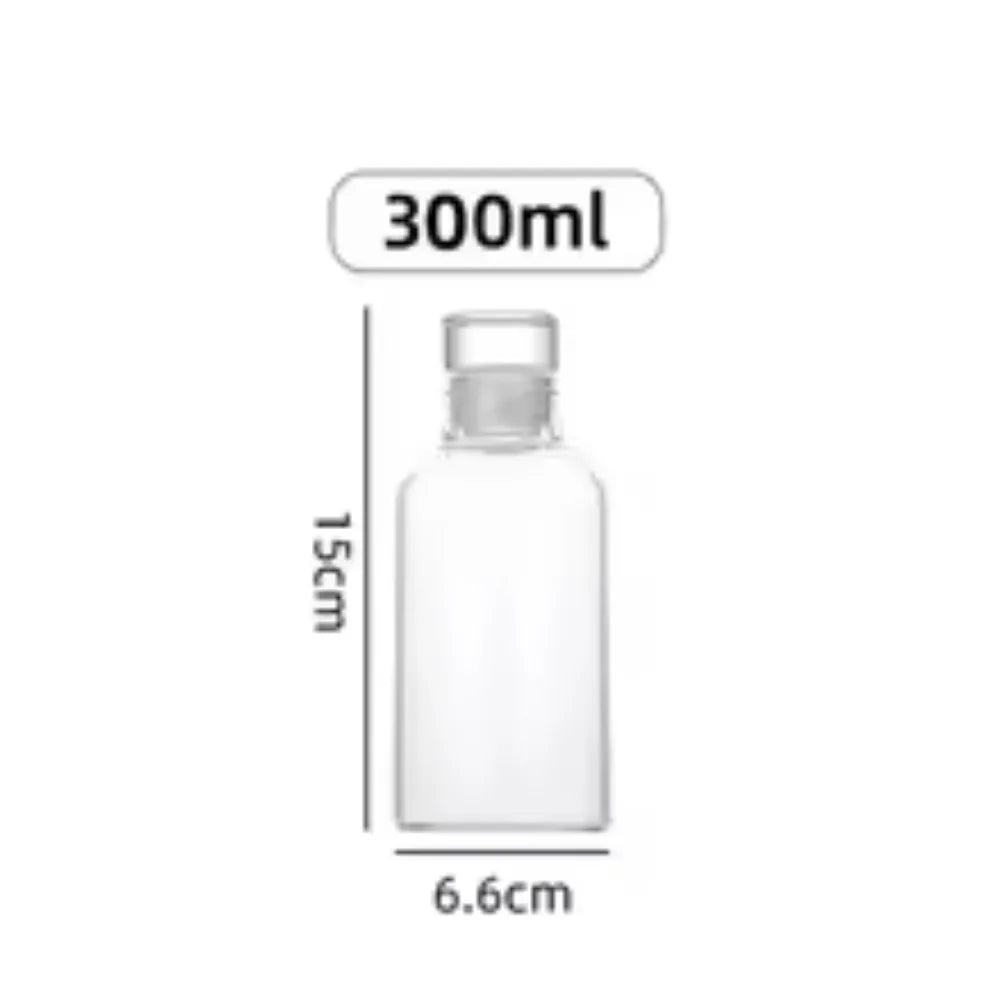 Glass Water Bottle with Leak-Proof Lid, Reusable Eco-Friendly Drinking Bottle Travel Mug for Drinks and Sauces