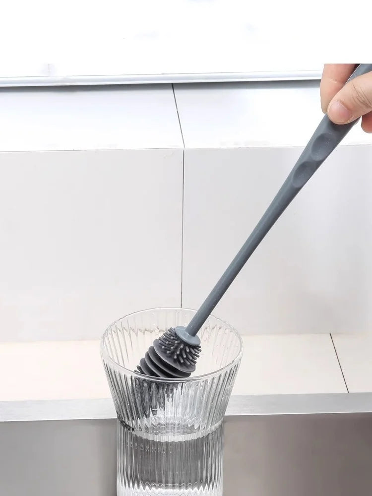 Silicone Cup Brush - Long Handle Glass and Bottle Cleaner