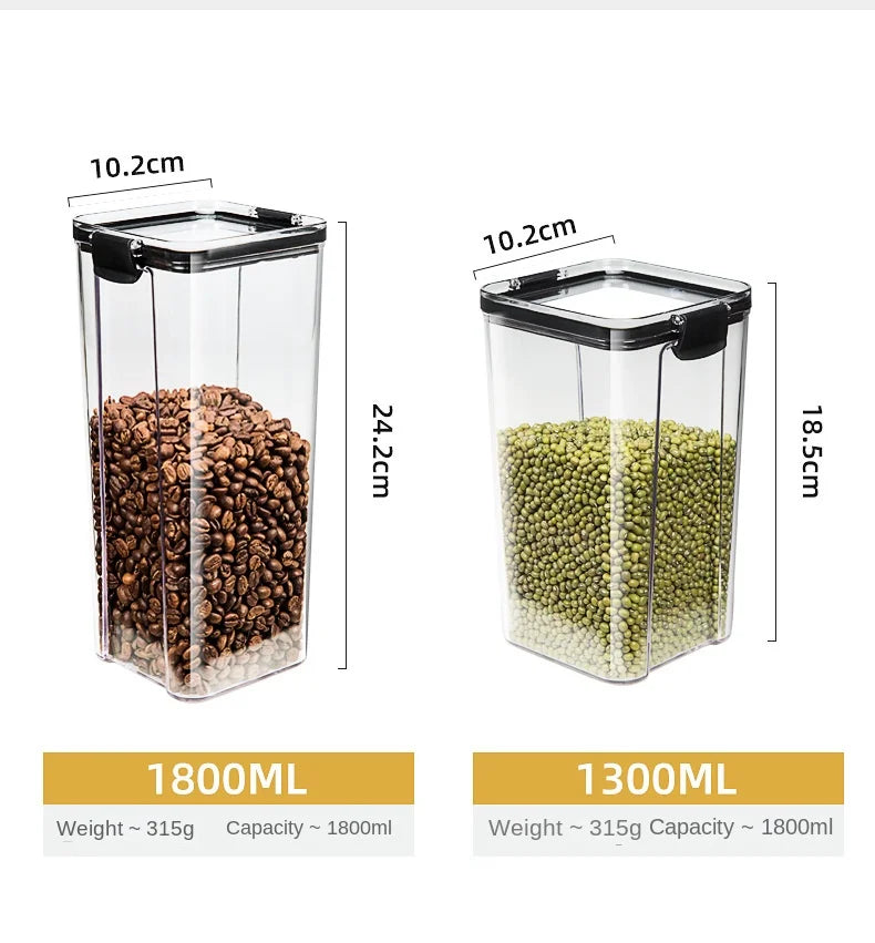 Sealed Storage Jars Set - Large Capacity Kitchen Organizer