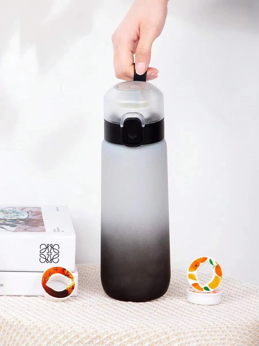 Flavored Water Bottle - 650ml Frosted Black with Scent Pod