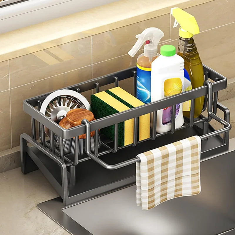 Sink Organizer with Drainage Tray - Sponge and Brush Holder