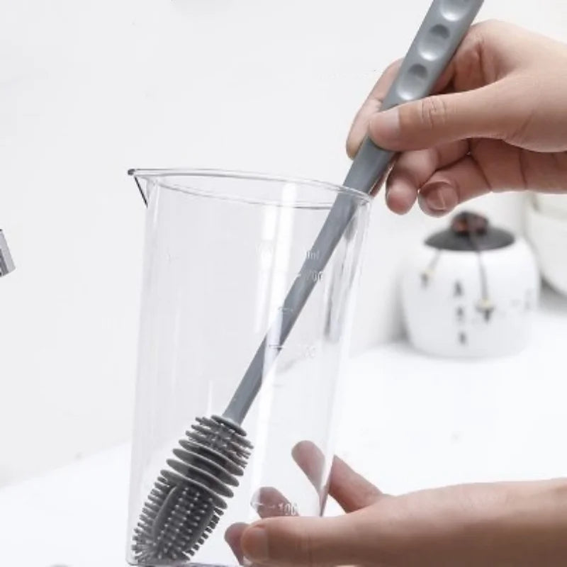 Silicone Cup Brush - Long Handle Glass and Bottle Cleaner