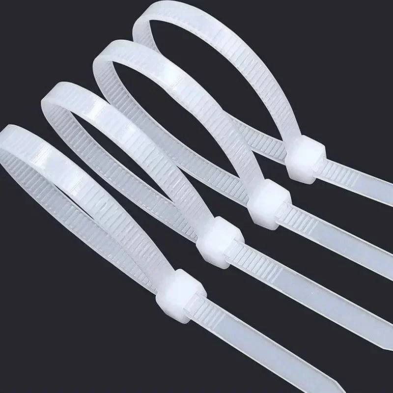 Self-Locking Nylon Cable Ties — Black & White