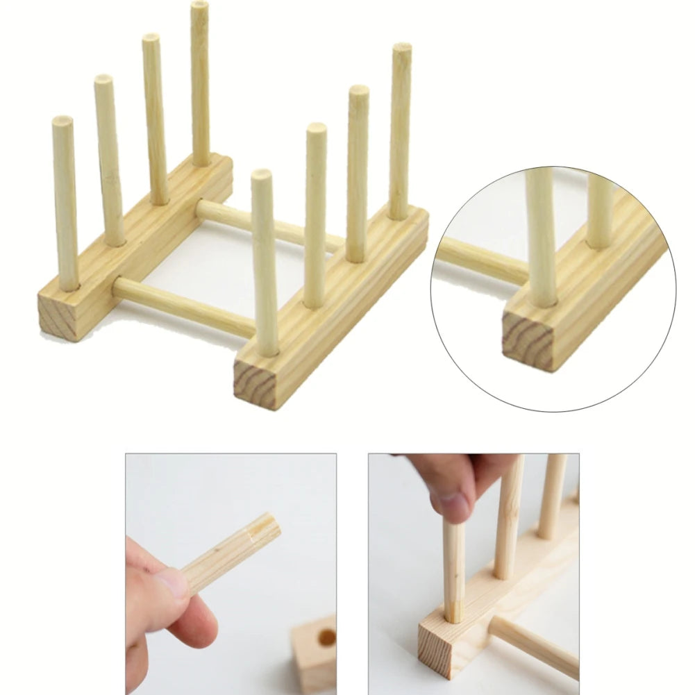 Wooden Dish Drying Rack - Multi-Purpose Plate and Cup Organizer