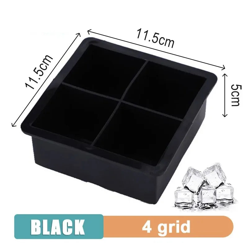 Large Ice Cube Tray - Jumbo Silicone Mold with Multiple Grids