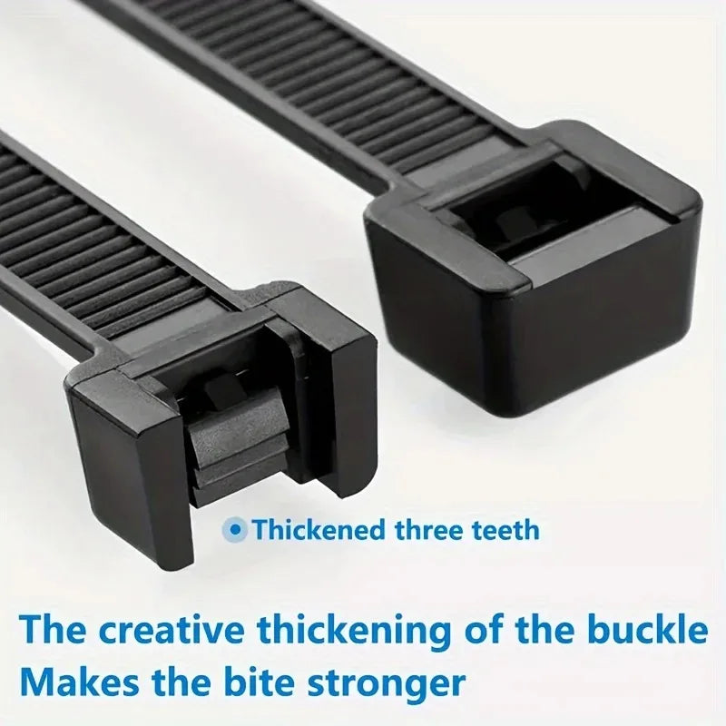 Self-Locking Nylon Cable Ties — Black & White