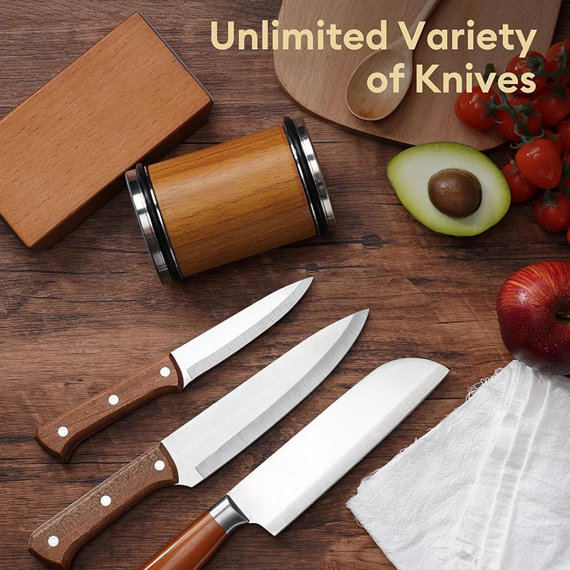 Rolling Knife Sharpener Magnetic Knife Holder Sharpening Stone 15/20 Adjustable Angle Kitchen Roller Kitchen Whetstone Accessory