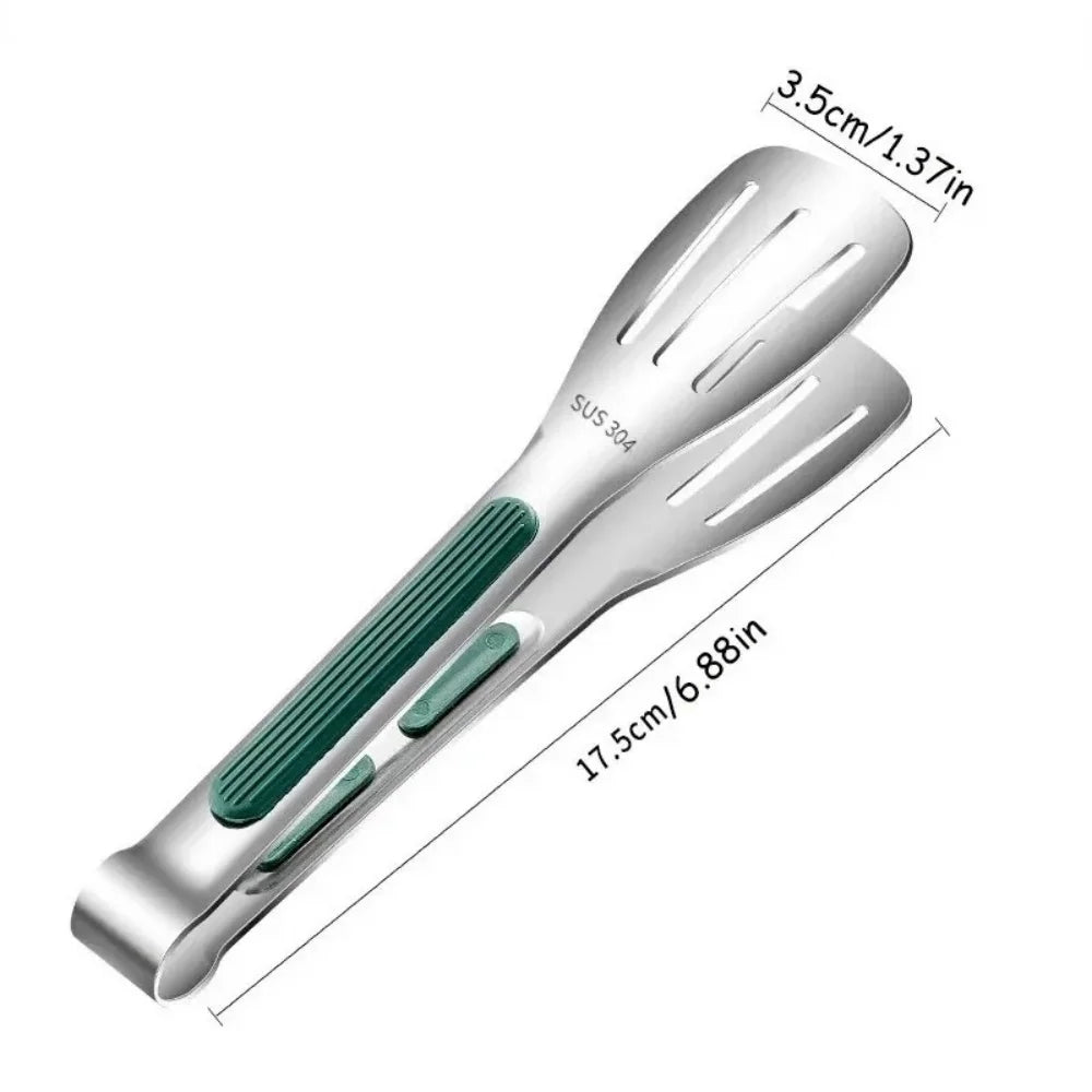 Stainless Steel Food Tongs - Non-Slip BBQ and Kitchen Clamp
