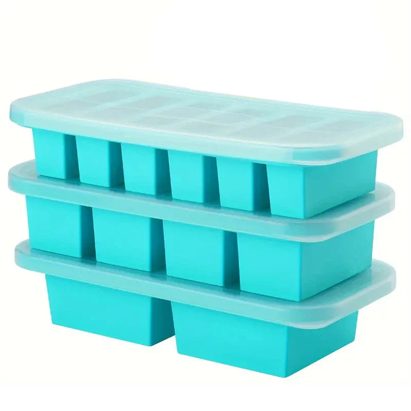 Silicone Freezer Mold - Multi-Grid Food Storage with Lid