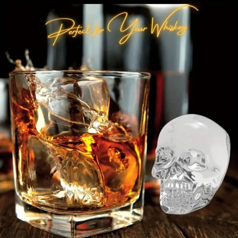 Halloween Skull Ice Cube Mold - 3D Silicone Tray for Parties