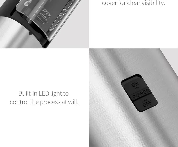 Electric Salt and Pepper Grinder Set - Automatic with LED Light