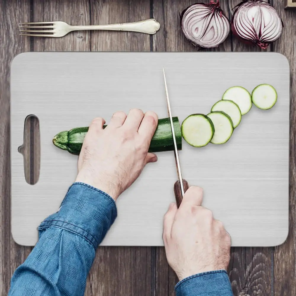Stainless Steel Cutting Board - 304 Food-Grade Double-Sided