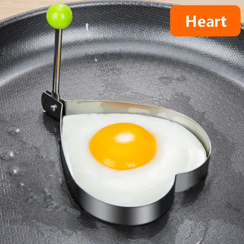 Heart-Shaped Egg Mold - Stainless Steel Pancake Ring