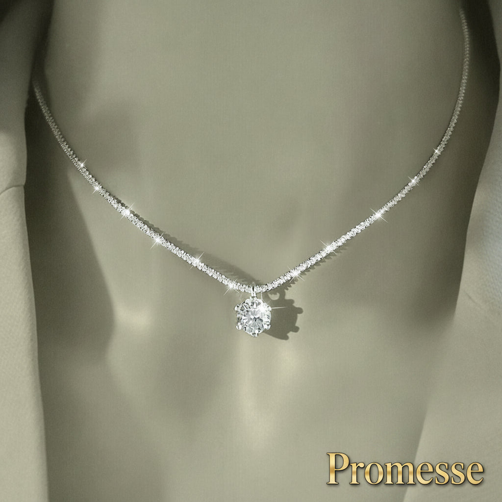 Promesse — Zircon Wrapped Oath Pendant Necklace
