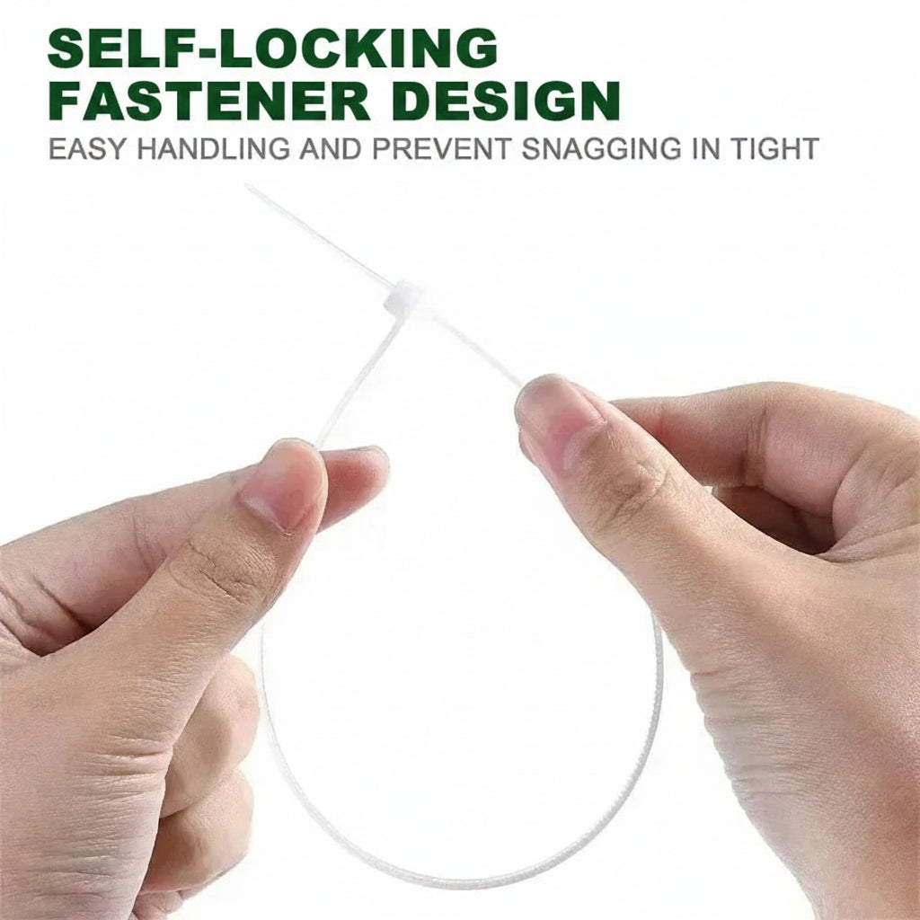 Self-Locking Nylon Cable Ties — Black & White