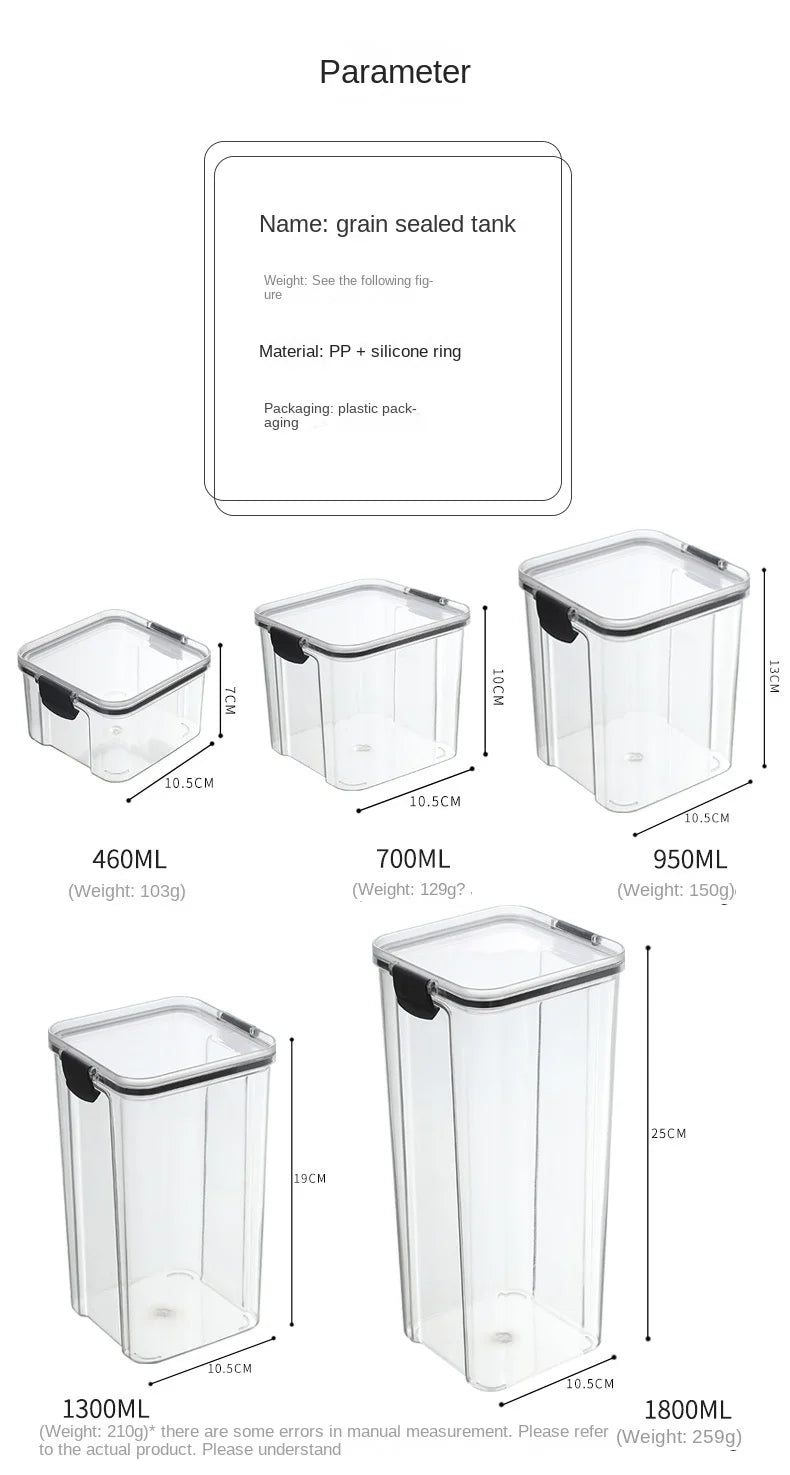 Sealed Storage Jars Set - Large Capacity Kitchen Organizer