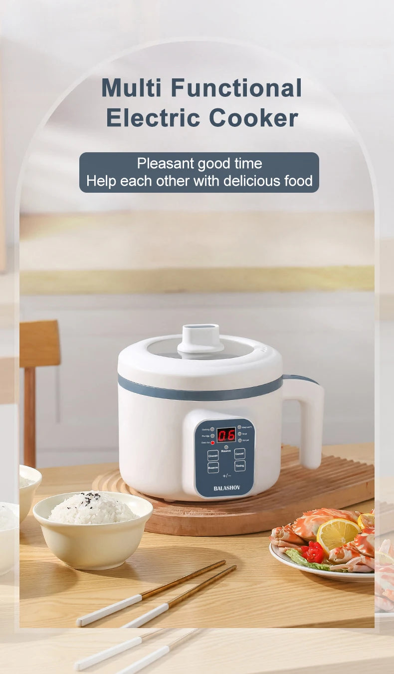 1.7L Electric Rice Cooker - Multi-Function Steamer Pot