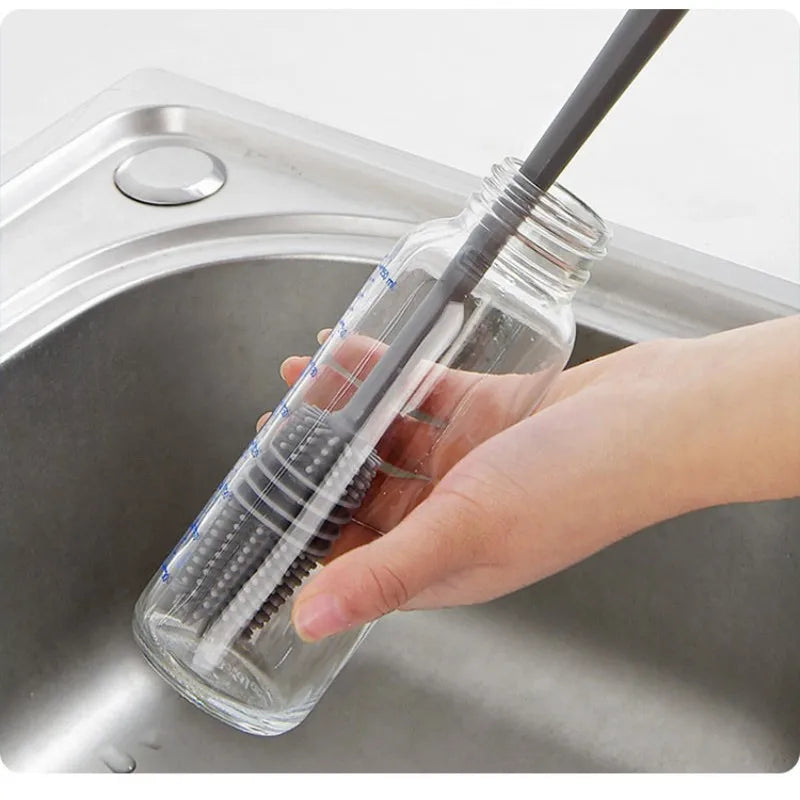 Silicone Cup Brush - Long Handle Glass and Bottle Cleaner