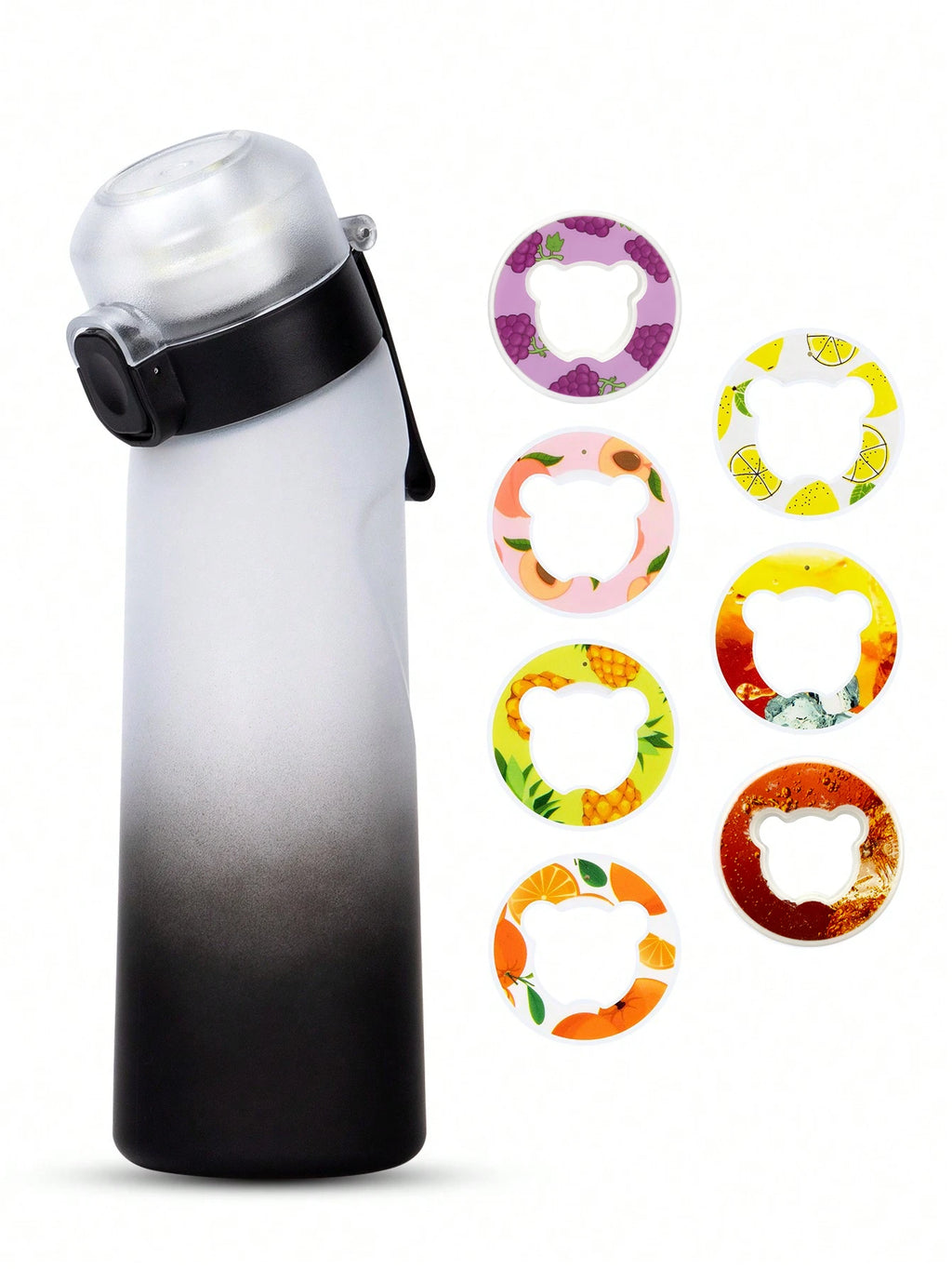 Flavored Water Bottle - 650ml Frosted Black with Scent Pod