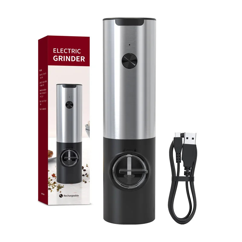 Automatic Pepper Grinder - USB Rechargeable with Adjustable Coarseness