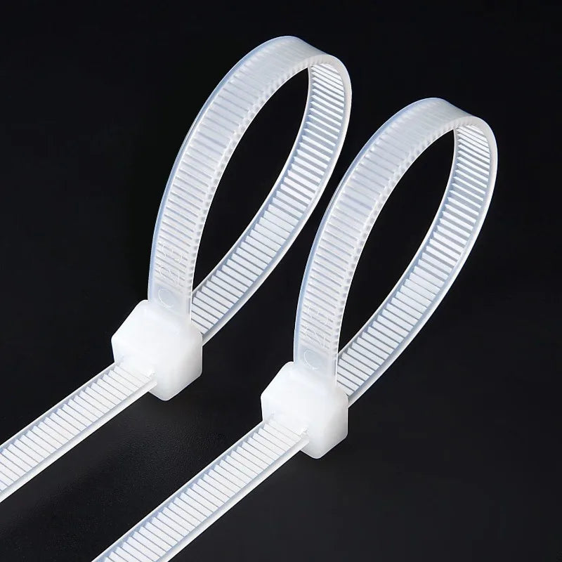 Self-Locking Nylon Cable Ties — Black & White