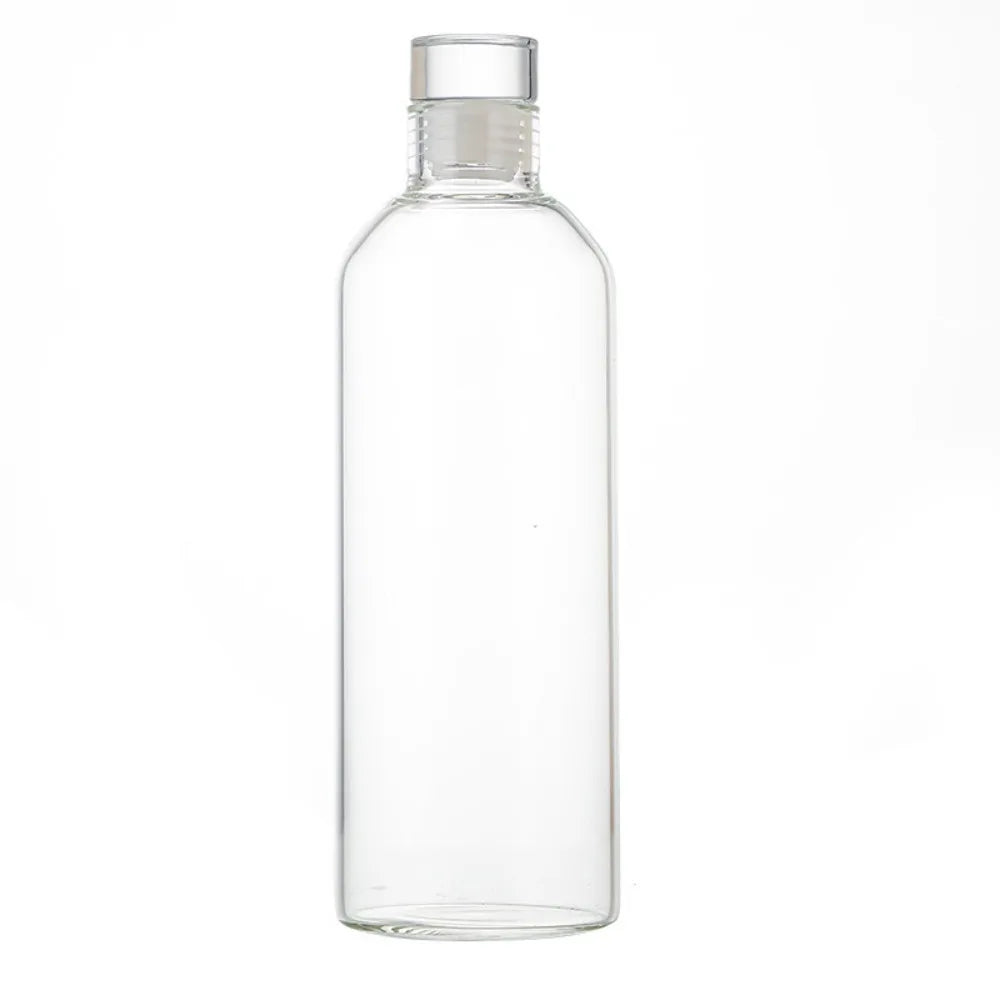 Glass Water Bottle with Leak-Proof Lid, Reusable Eco-Friendly Drinking Bottle Travel Mug for Drinks and Sauces