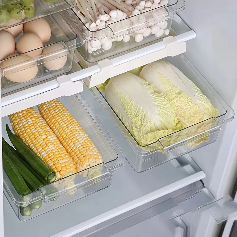 Under-Shelf Fridge Organizer - Drawer Box for Fruits and Eggs