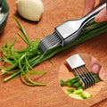Green Onion Chopper - Stainless Steel Curved Handle Knife