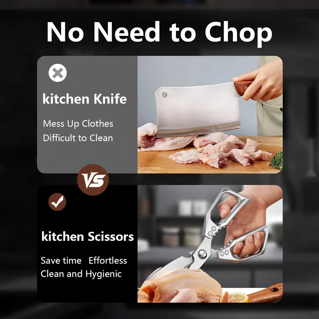 Stainless Steel Kitchen Shears - All-Purpose Food Scissors