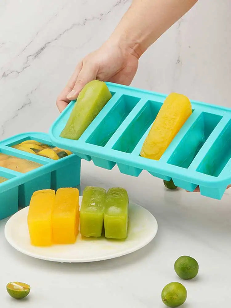 Silicone Freezer Mold - Multi-Grid Food Storage with Lid
