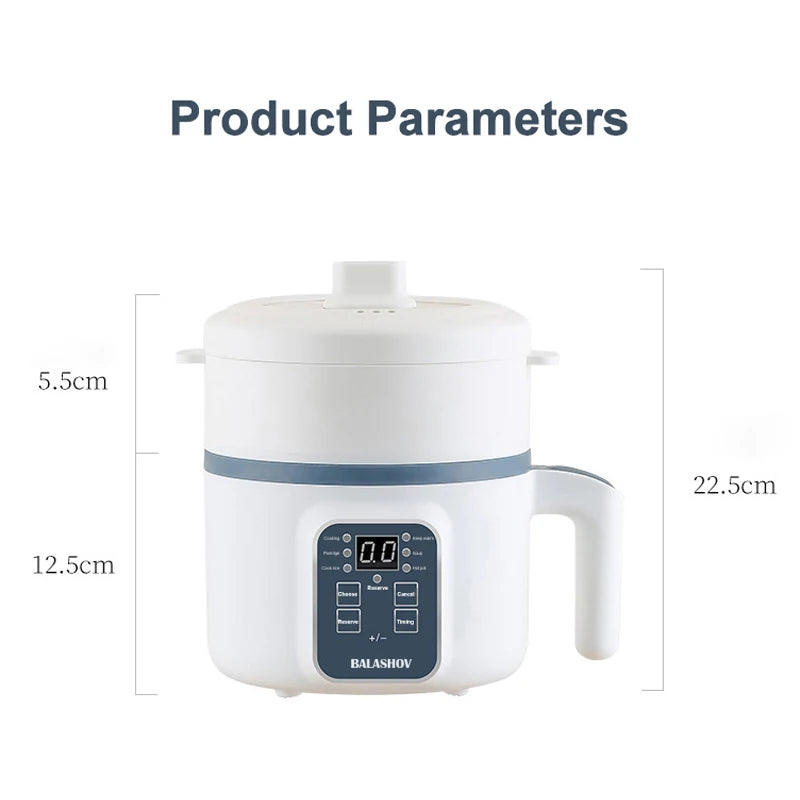 1.7L Electric Rice Cooker - Multi-Function Steamer Pot