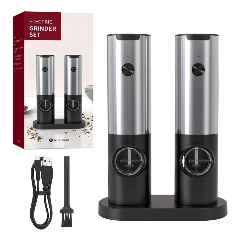 Automatic Pepper Grinder - USB Rechargeable with Adjustable Coarseness