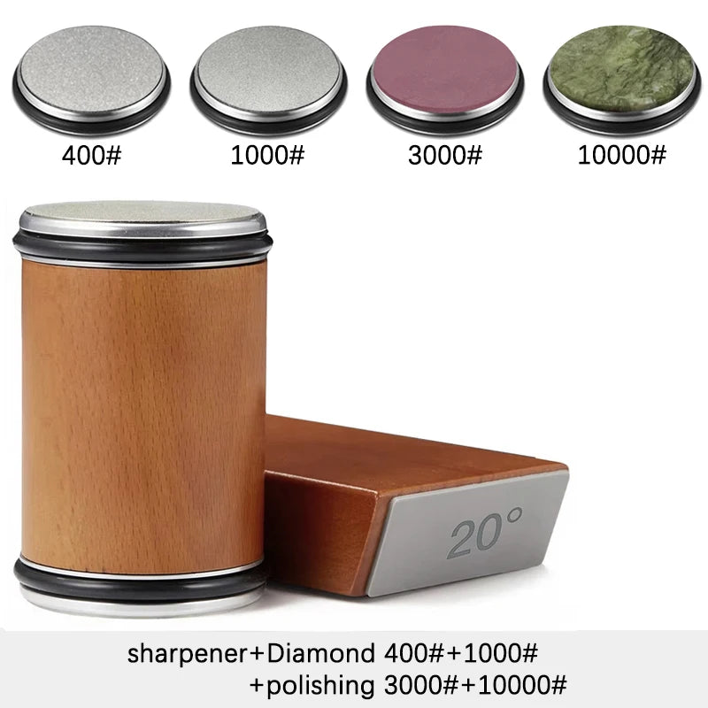 Rolling Knife Sharpener Magnetic Knife Holder Sharpening Stone 15/20 Adjustable Angle Kitchen Roller Kitchen Whetstone Accessory