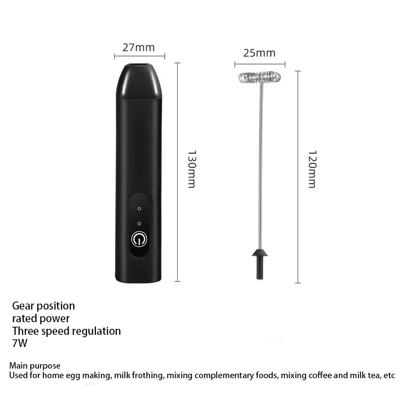 Electric Milk Frother - Handheld Egg Beater and Coffee Foamer