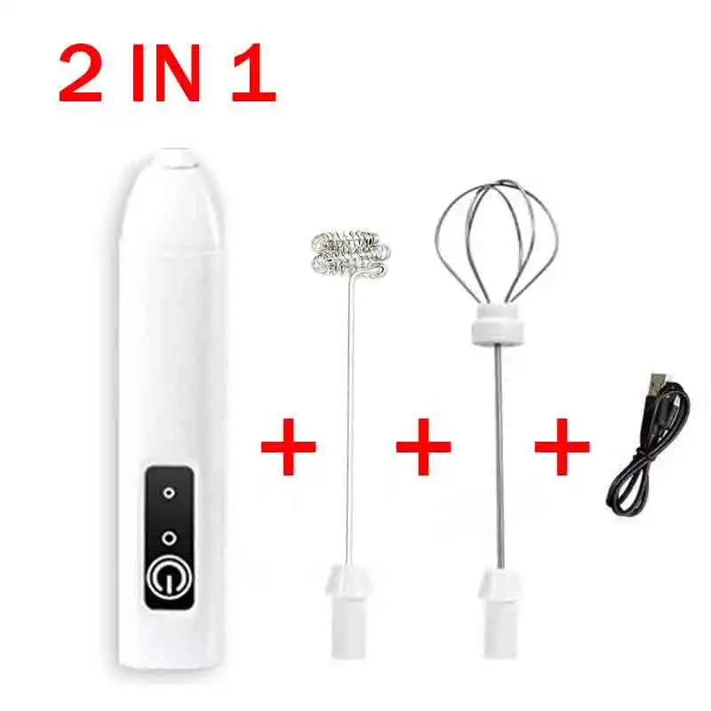 Electric Milk Frother - Handheld Egg Beater and Coffee Foamer