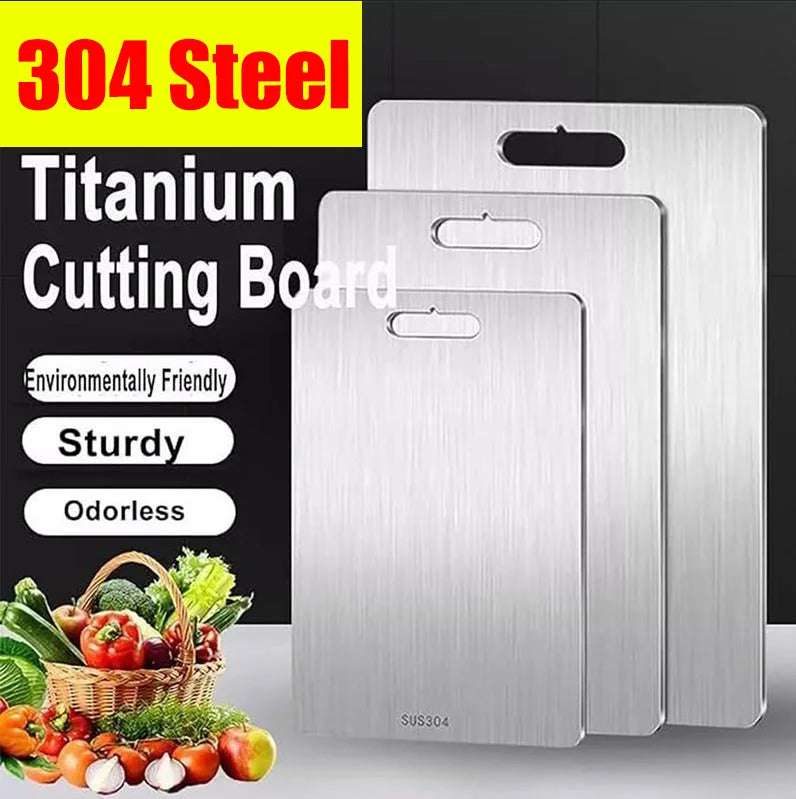 Stainless Steel Cutting Board - 304 Food-Grade Double-Sided