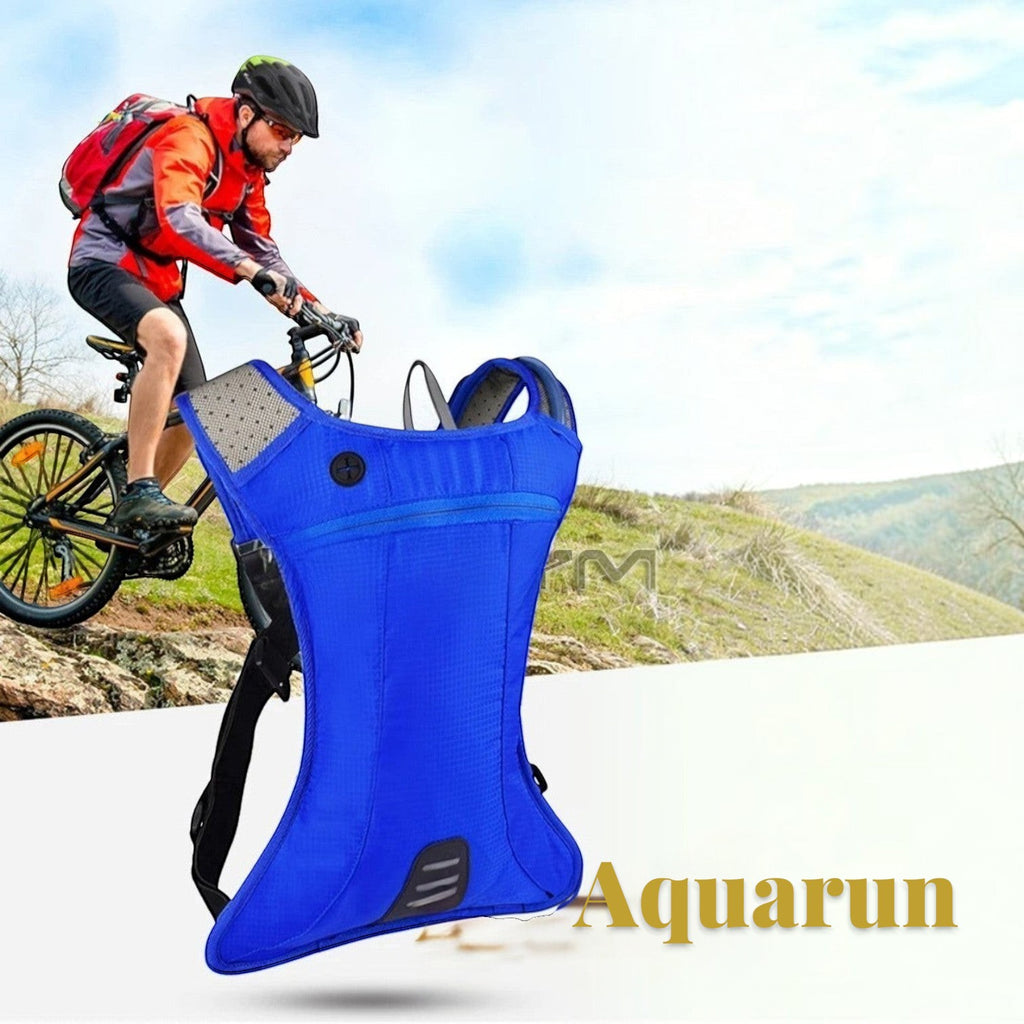 Gr8est Aquarun blue waterproof hydration backpack with 2L water bag for cycling and running