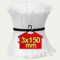 Gr8est BindPro white self-locking nylon cable ties in a 3x150mm bulk pack for cable organization