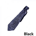 Gr8est black necktie with a subtle grey polka dot pattern, perfect for formal events or stylish party wear.