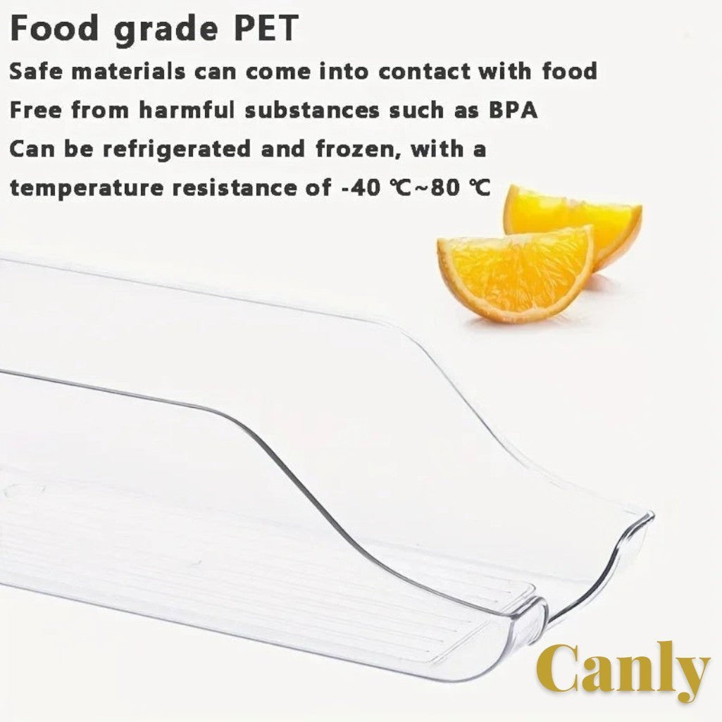 Gr8est Canly clear PET plastic fridge and pantry can organizer basket for beverage storage