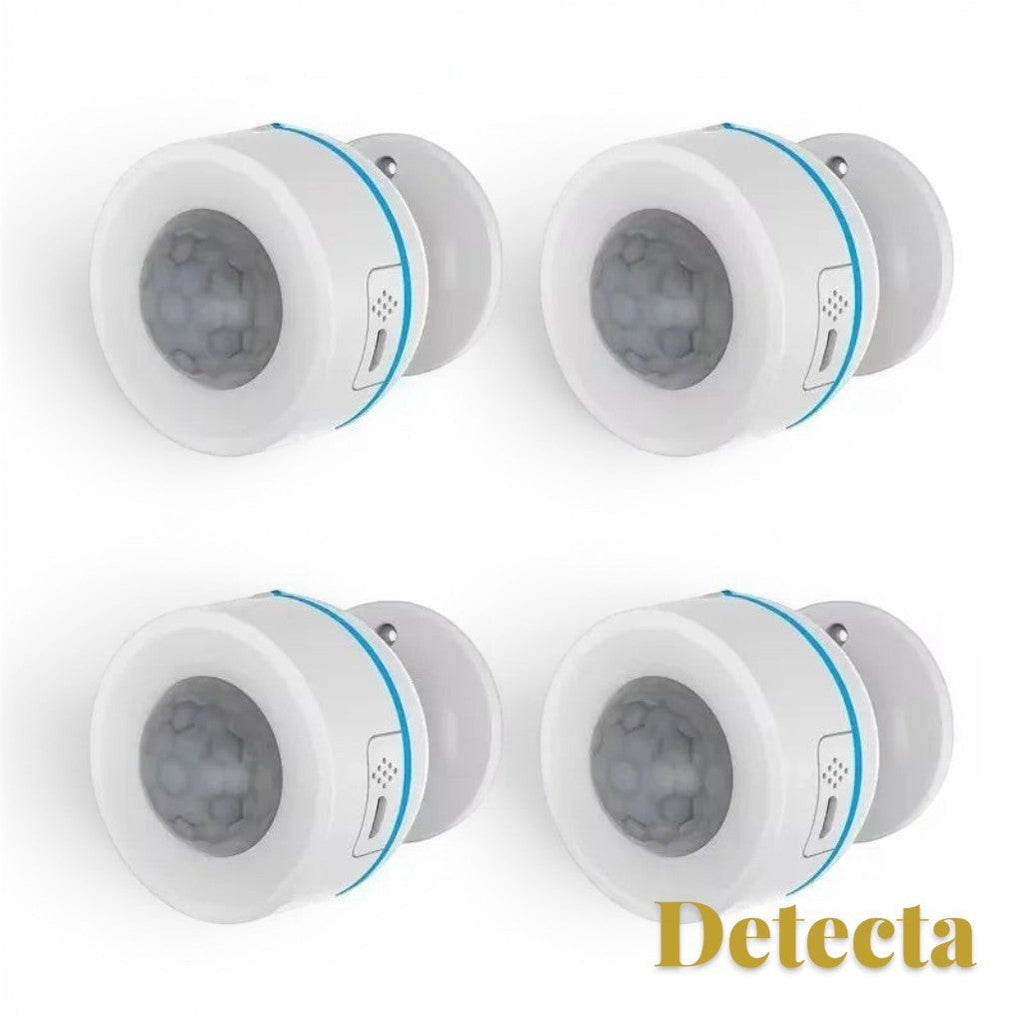 Gr8est Detecta Matter Thread PIR motion sensor four-pack in white with wide-angle infrared detection for smart homes