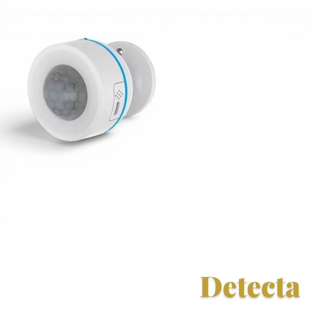 Gr8est Detecta white Matter Thread PIR motion sensor with a 110-degree wide-angle lens for smart home security.