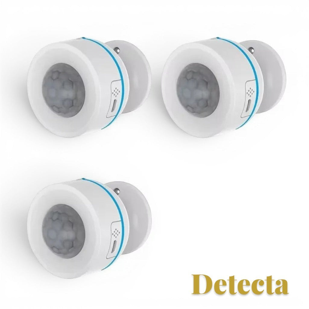 Gr8est Detecta Matter Thread PIR motion sensors in a 3-pack, white wireless infrared detectors for smart home security