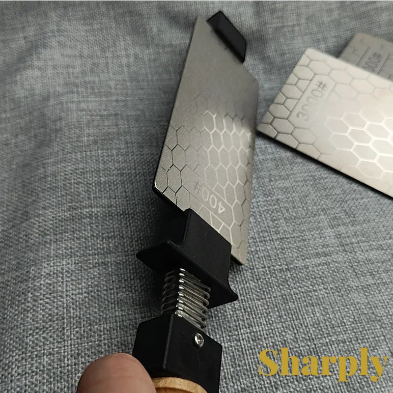 Gr8est diamond knife sharpening stone with a hexagonal pattern and 400 grit surface for professional blade maintenance