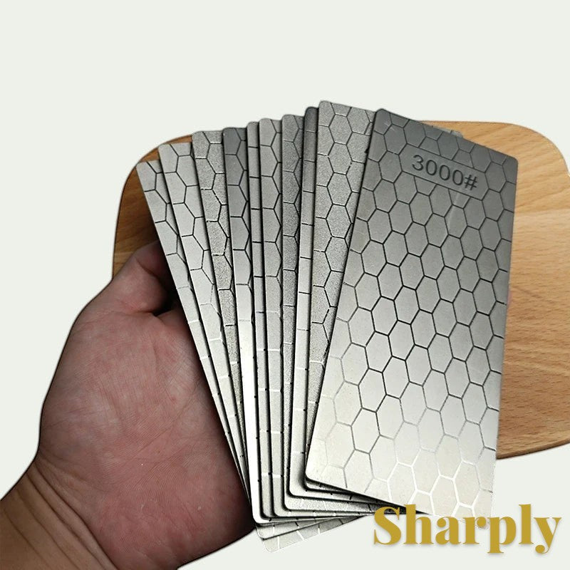 Gr8est diamond sharpening stone set with hexagonal pattern for professional kitchen knife maintenance